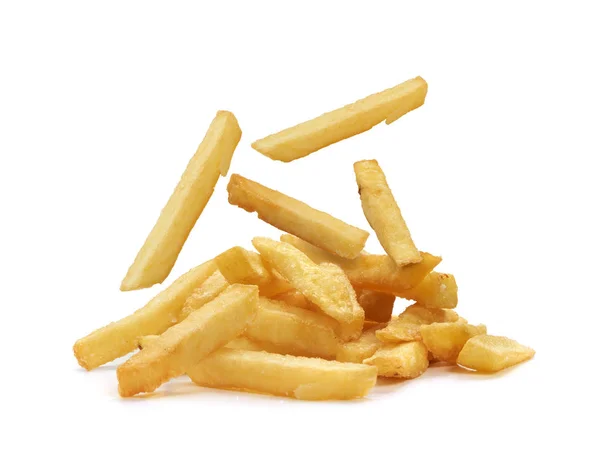 Patatine Fritte Isolate Fondo Bianco Fast Food — Foto Stock