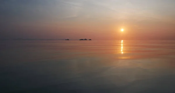 Захід Сонця Узбережжі Моря Таїланд — стокове фото