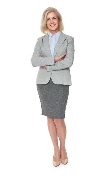 Volledige lengte van een Senior Business Lady — Stockfoto