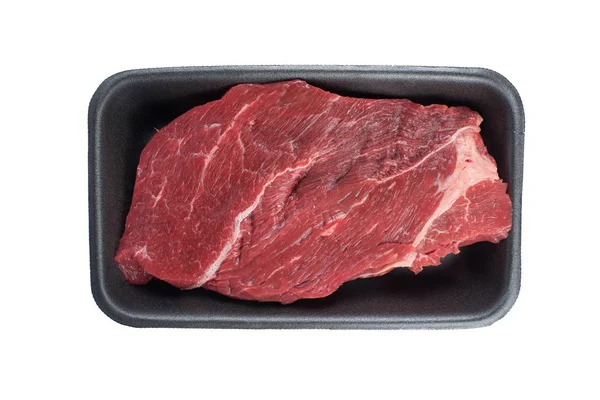 Filete fresco de carne cruda aislado sobre fondo blanco — Foto de Stock
