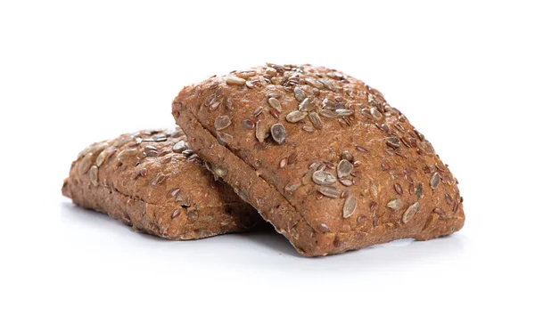Whole wheat bread baked, bio ingredients, healthy with seeds — Stock Photo, Image
