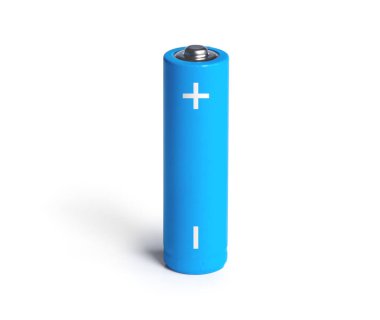Alkalin pil üzerinde beyaz izole