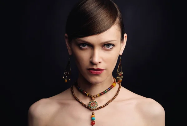 Beautiful woman wearing jewelry