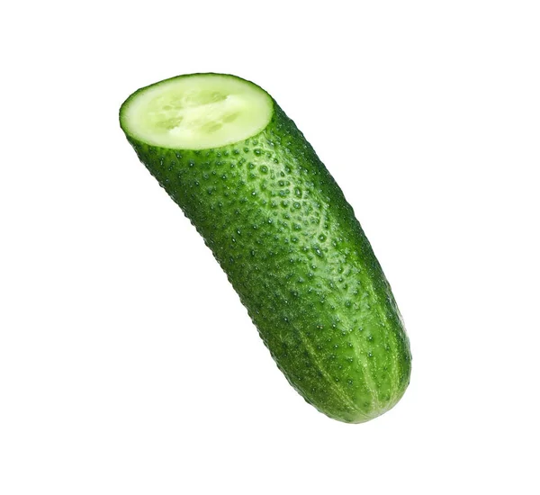 Fresh green cucumber isolated on a white background — Stock Photo, Image