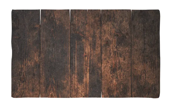 Close-up van een leeg houten bord geïsoleerd op wit — Stockfoto