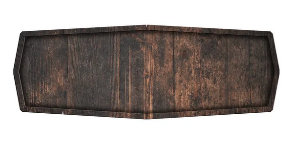 Cartel de madera envejecida aislado en blanco — Foto de Stock