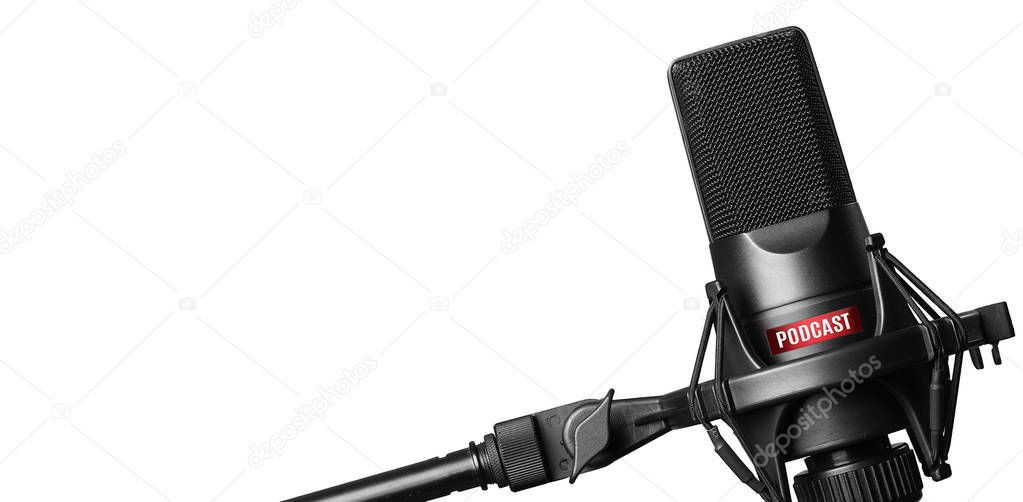 Studio microphone for recording podcasts isolated