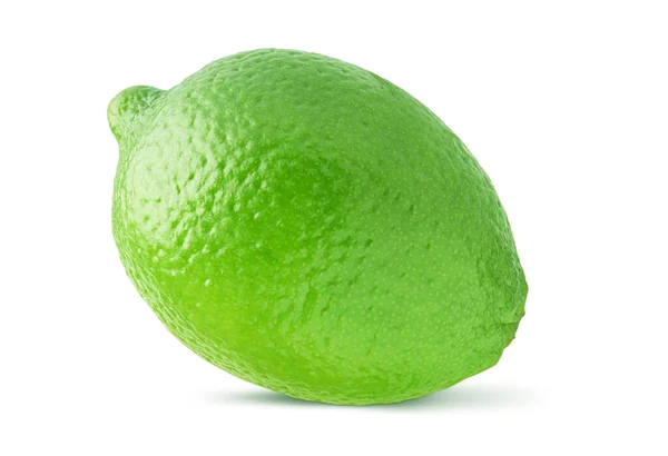 Fresh Whole Lime Fruit Isolated White Clipping Path — Stock Photo, Image