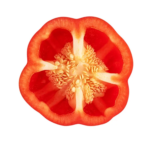 Isolated Red Bell Pepper White Background Clipping Path — Stock Photo, Image