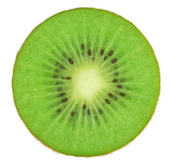 Seção Transversal Kiwi Frutas Isolado Fundo Branco Com Caminho Recorte — Fotografia de Stock