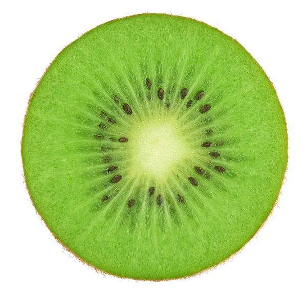 Sección Transversal Kiwi Fruto Aislado Sobre Fondo Blanco Con Camino — Foto de Stock