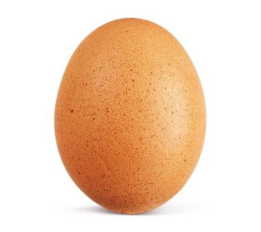 Kahverengi tavuk yumurtası kesme yolu ile beyaz arka planda izole