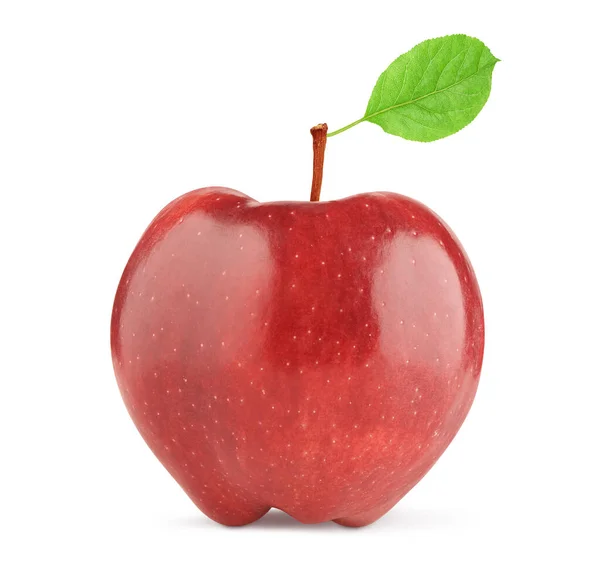 Manzana Roja Sobre Fondo Blanco Con Ruta Recorte — Foto de Stock