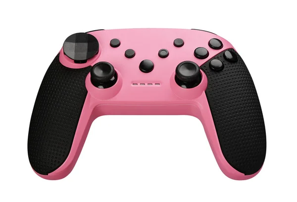 Moderno Joystick Rosa Controllore Videogiochi Isolato Sfondo Bianco Percorso Ritaglio — Foto Stock