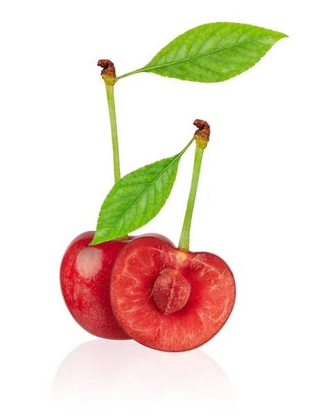 Cherry Isolated White Background Clipping Path — Stock Photo, Image
