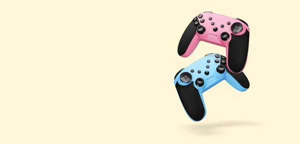 Dois Joysticks Modernos Controladores Jogos Vídeo — Fotografia de Stock