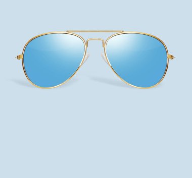 Havacı gözlüklerindeki palmiye ağacı yansıması beyaz arka planda izole edilmiş. kırpma yolu ile