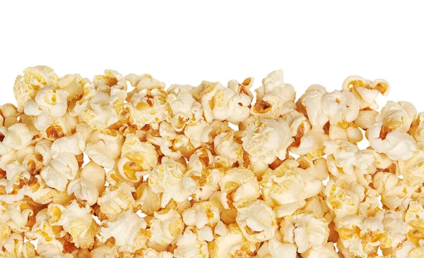 Verse Popcorn Met Kopieerruimte Witte Achtergrond Knippad — Stockfoto