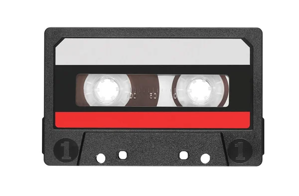 Old Audio Tape Compact Cassette Isolated White Background Clipping Path — Stock Photo, Image