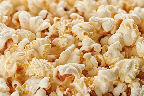 Gezouten Popcorn Textuur Achtergrond Close — Stockfoto