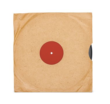 Eski vinil kayıt ve kapak ön görünümü kırpma yolu ile beyaz üzerinde izole. Retro tasarımı.