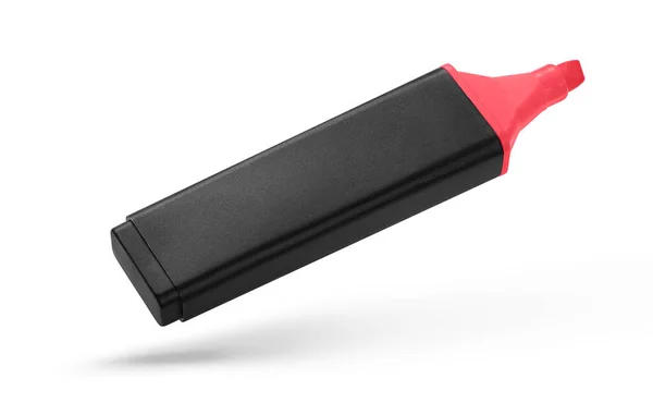 Öppna Röd Markör Isolerad Vit Bakgrund Filt Spets Penna Med — Stockfoto