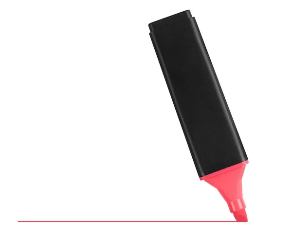 Open Rode Stift Geïsoleerd Witte Achtergrond Viltstift Met Knippad — Stockfoto