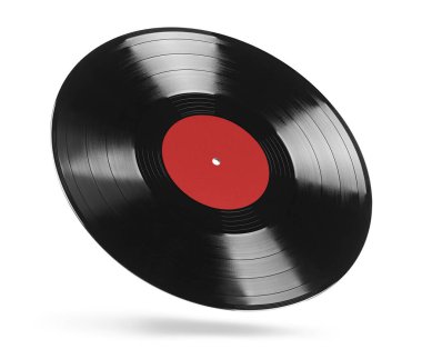Analog vinil kayıt lp kırpma yolu ile beyaz arkaplan izole