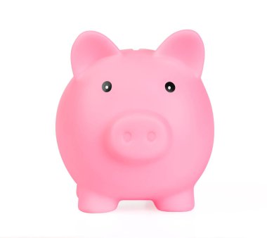 Pembe domuzcuk, beyaz arka planda izole edilmiş. Kesme yolu
