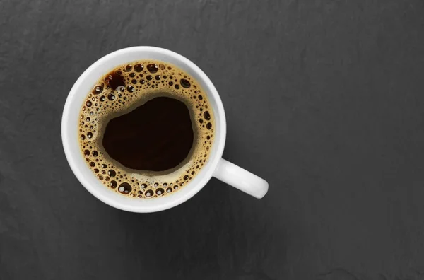 一杯黑咖啡顶视图 — 图库照片