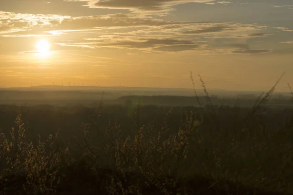 Закат Заходящего Солнца Братислава Словакия Стоковое Изображение