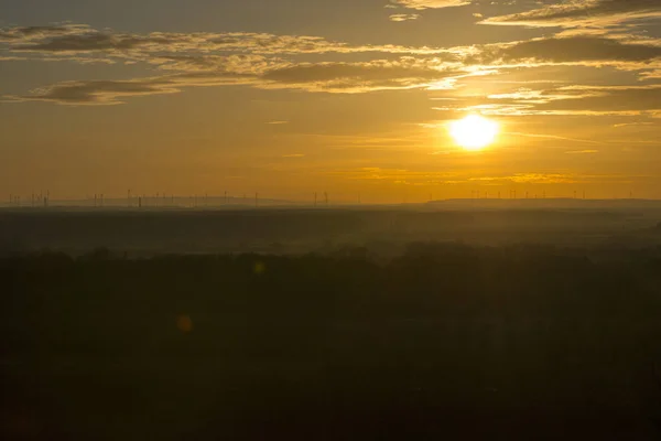 Закат Заходящего Солнца Братислава Словакия Стоковая Картинка