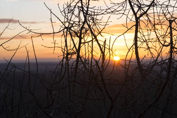 Avondlandschap Zonsondergang Bratislava Slowakije Rechtenvrije Stockfoto's