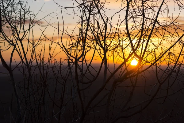 Закат Заходящего Солнца Братислава Словакия Лицензионные Стоковые Изображения