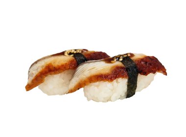 Suşi beyaz arkaplanda izole edildi