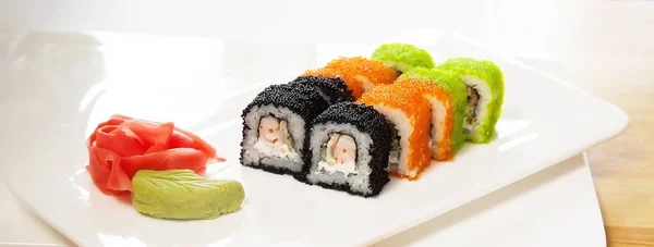 Rollos Sushi Jengibre Vassabi — Foto de Stock