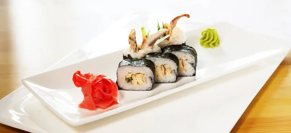 Rollos Sushi Jengibre Vassabi — Foto de Stock