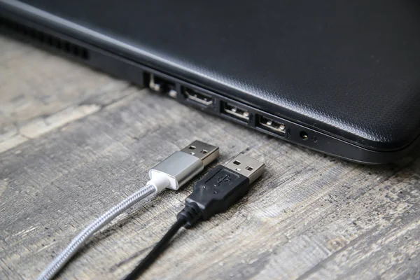 Connecting Usb Laptop Technological Details — Stock Photo, Image