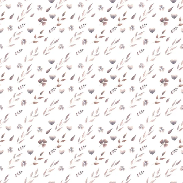Aquarell-Zeichnung nahtloses Muster, Motiv mit Zweigen in Vintag — Stockfoto