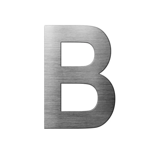金属字体英语字母表。金属板隔离件的字母 B — 图库照片