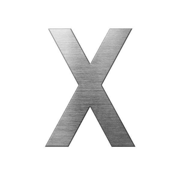 Metal font english alphabet. Letter X from a metal plate isolate — Stock Photo, Image