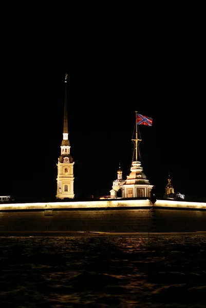 Forteresse Pierre Paul Saint Pétersbourg Russie Nuit — Photo