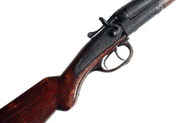 Eski Tüfeği Closeup Izole Kırpma Yolu Ile Beyaz Arka Plan — Stok fotoğraf