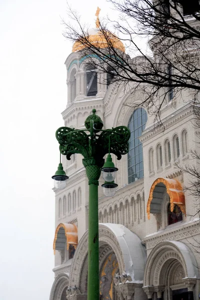 Invierno Rusia Catedral Naval San Nicolás Kronstadt —  Fotos de Stock