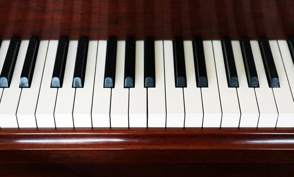 Closeup Old Piano White Black Keys Background — Stock Photo, Image