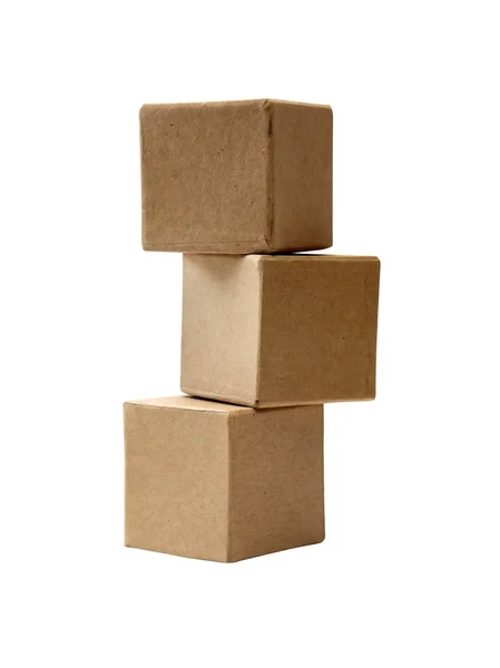 Brown Cardboard Cubes — Stock Photo, Image