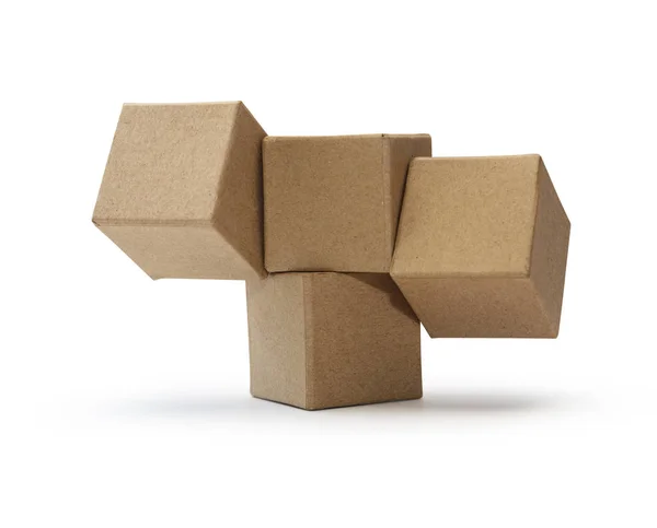 Cubes en carton marron — Photo