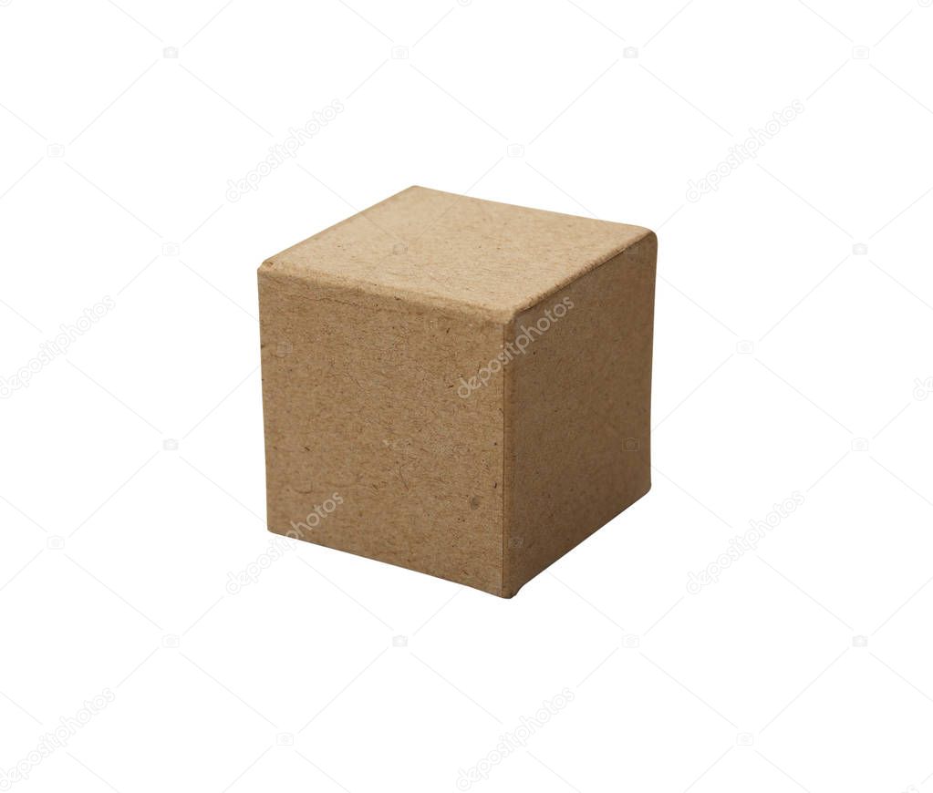 Brown Cardboard Cube