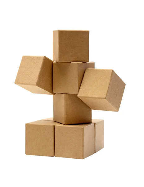 Cubes en carton marron — Photo