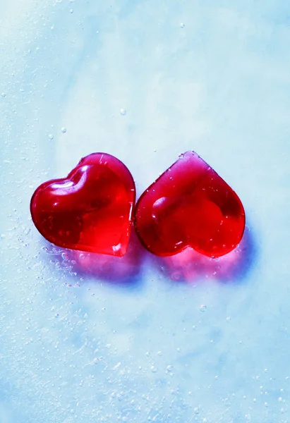 Corazones en hielo —  Fotos de Stock